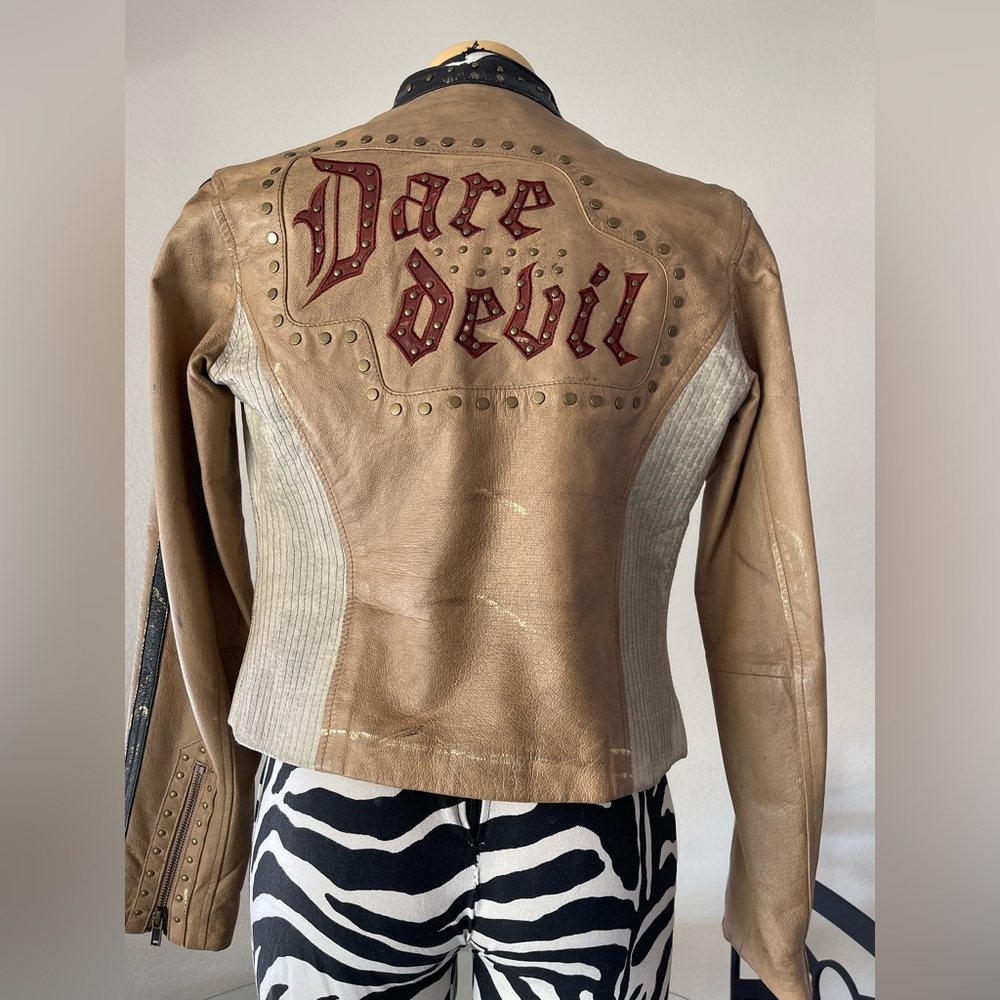 Vintage Wilson’s leather Distressed “Dare Devil” Moto  Jacket  Size XS